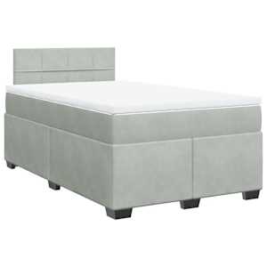 Box spring postel s matrací světle šedá 120x190 cm samet - obrázek 3