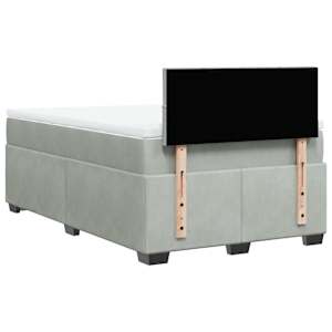 Box spring postel s matrací světle šedá 120x190 cm samet - obrázek 12