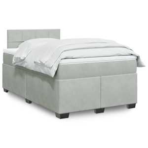 Box spring postel s matrací světle šedá 120x190 cm samet - obrázek 1