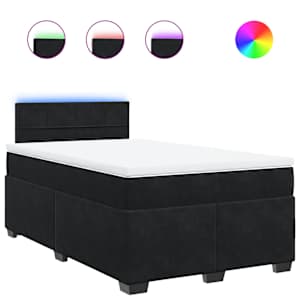 Box spring postel s matrací černá 120 x 190 cm samet - obrázek 2