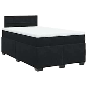 Box spring postel s matrací černá 120 x 190 cm samet - obrázek 3