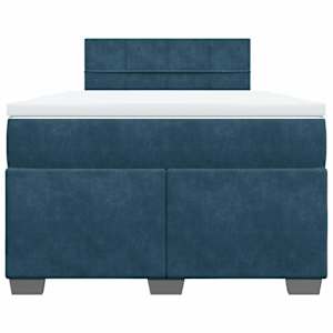 Box spring postel s matrací modrá 120 x 190 cm samet - obrázek 6