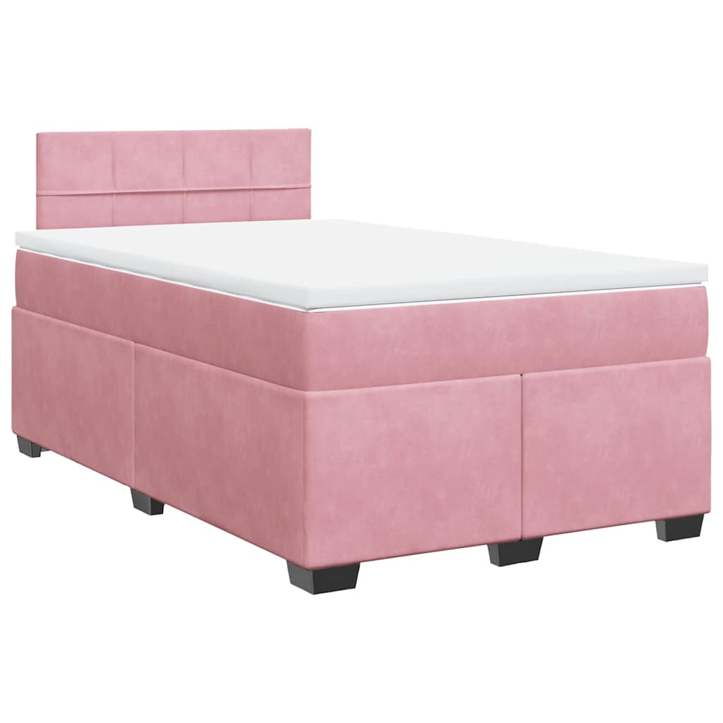 Thumbnail - vidaXL Boxspringbett mit Matratze Rosa 120x190 cm Samt