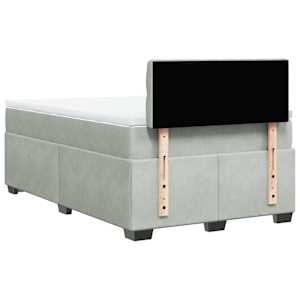 Box spring postel s matrací světle šedá 120x190 cm samet - obrázek 12
