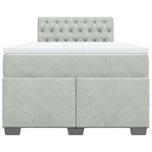 Box spring postel s matrací světle šedá 120x190 cm samet - obrázek 6