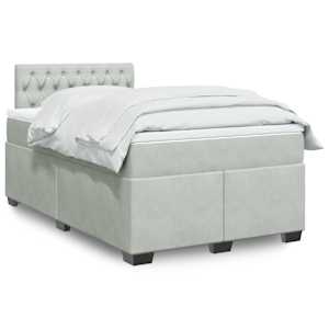 Box spring postel s matrací světle šedá 120x190 cm samet - obrázek 1