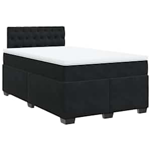 Box spring postel s matrací černá 120 x 190 cm samet - obrázek 3