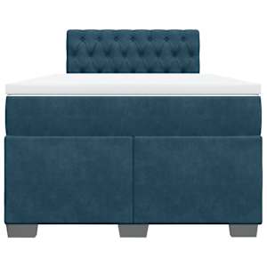 Box spring postel s matrací modrá 120 x 190 cm samet - obrázek 6