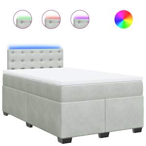 Box spring postel s matrací světle šedá 120x190 cm samet - obrázek 2