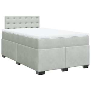 Box spring postel s matrací světle šedá 120x190 cm samet - obrázek 3