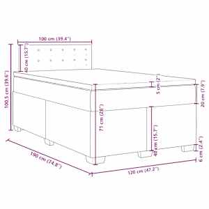 Box spring postel s matrací světle šedá 120x190 cm samet - obrázek 18