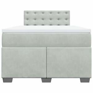 Box spring postel s matrací světle šedá 120x190 cm samet - obrázek 6