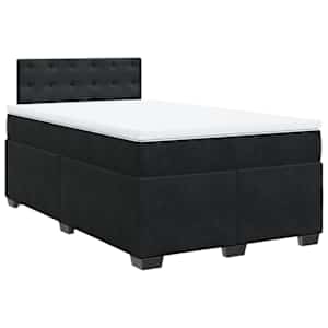 Box spring postel s matrací černá 120 x 190 cm samet - obrázek 3