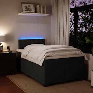 Box spring postel s matrací černá 120 x 190 cm samet - obrázek 5