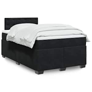Box spring postel s matrací černá 120 x 190 cm samet - obrázek 1