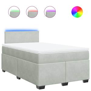 Box spring postel s matrací světle šedá 120 x 200 cm samet - obrázek 2