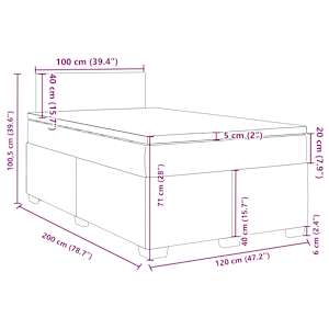 Box spring postel s matrací světle šedá 120 x 200 cm samet - obrázek 18