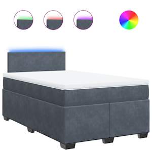 Box spring postel s matrací tmavě šedá 120 x 200 cm samet - obrázek 2