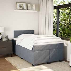Box spring postel s matrací tmavě šedá 120 x 200 cm samet - obrázek 4