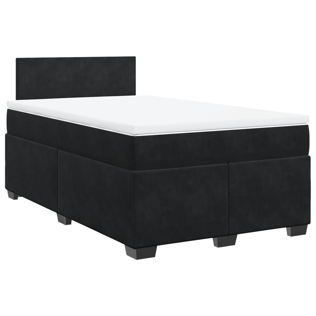 vidaXL Boxspring met matras fluweel zwart 120x200 cm afbeelding