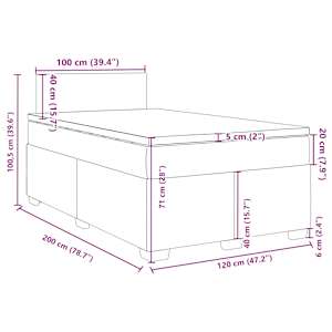 Box spring postel s matrací tmavě zelená 120 x 200 cm samet - obrázek 18