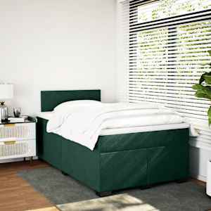 Box spring postel s matrací tmavě zelená 120 x 200 cm samet - obrázek 4