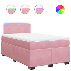Box spring postel s matrací růžová 120 x 200 cm samet - obrázek 2