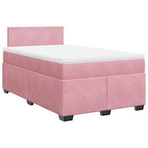 Box spring postel s matrací růžová 120 x 200 cm samet - obrázek 3