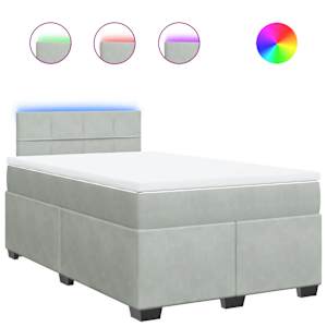 Box spring postel s matrací světle šedá 120 x 200 cm samet - obrázek 2