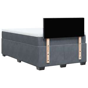 Box spring postel s matrací tmavě šedá 120 x 200 cm samet - obrázek 12