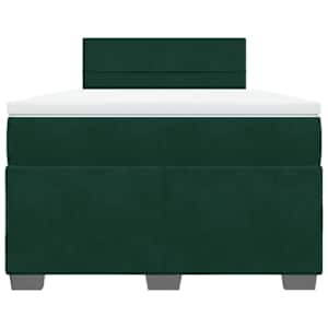 Box spring postel s matrací tmavě zelená 120 x 200 cm samet - obrázek 6