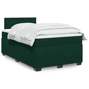 Box spring postel s matrací tmavě zelená 120 x 200 cm samet - obrázek 1
