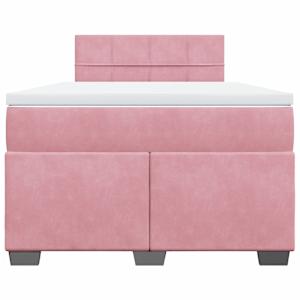 Box spring postel s matrací růžová 120 x 200 cm samet - obrázek 6