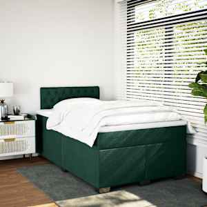 Box spring postel s matrací tmavě zelená 120 x 200 cm samet - obrázek 4