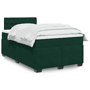 Box spring postel s matrací tmavě zelená 120 x 200 cm samet - obrázek 1