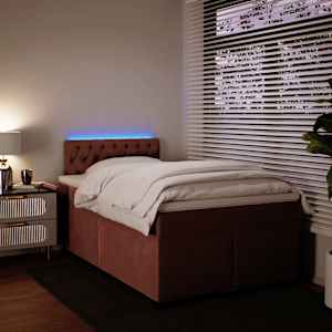 Box spring postel s matrací růžová 120 x 200 cm samet - obrázek 5