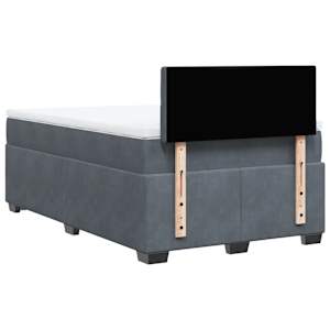 Box spring postel s matrací tmavě šedá 120 x 200 cm samet - obrázek 12