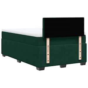 Box spring postel s matrací tmavě zelená 120 x 200 cm samet - obrázek 12