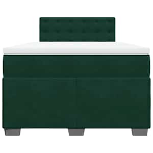 Box spring postel s matrací tmavě zelená 120 x 200 cm samet - obrázek 6