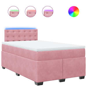 Box spring postel s matrací růžová 120 x 200 cm samet - obrázek 2