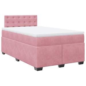 Box spring postel s matrací růžová 120 x 200 cm samet - obrázek 3