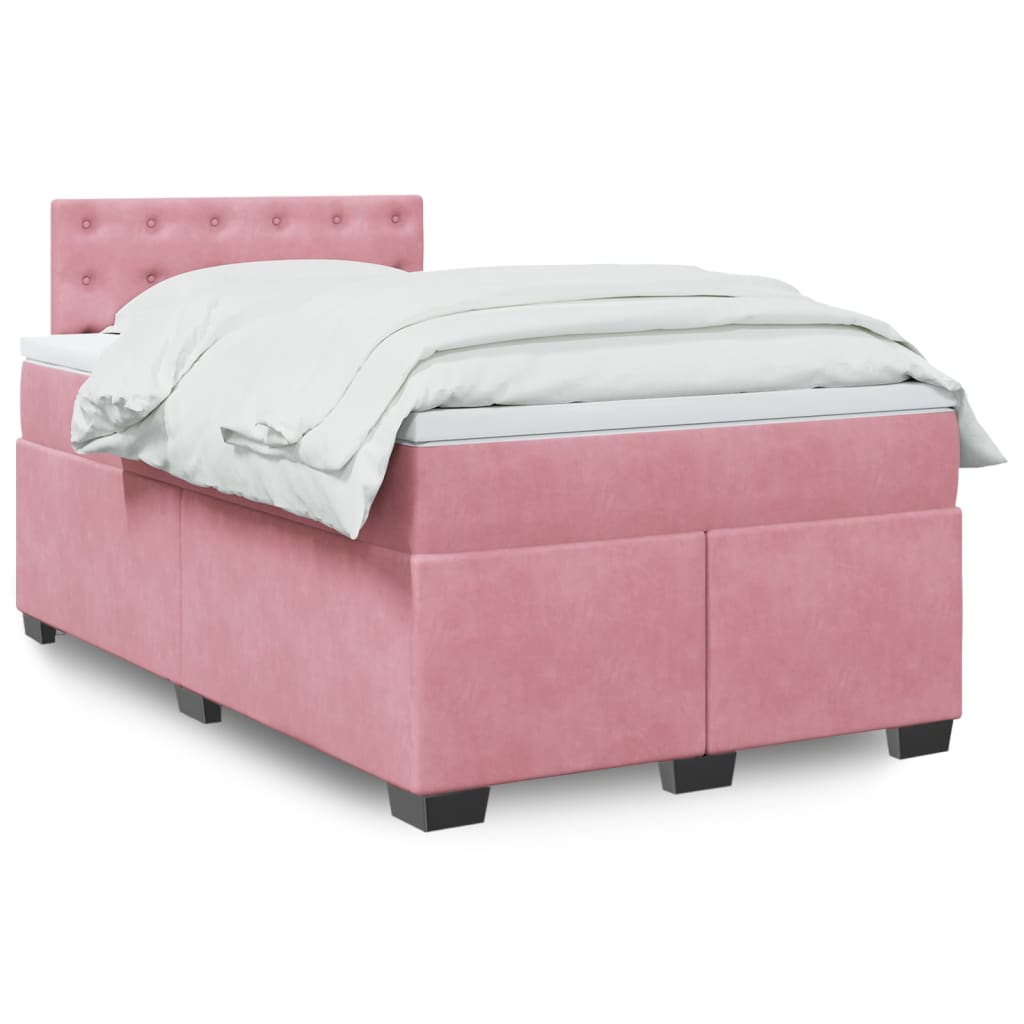 Boxspringbett mit Matratze Rosa 120×200 cm Samt