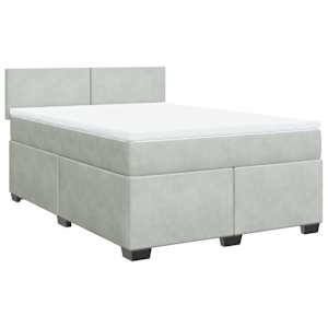 Box spring postel s matrací světle šedá 140x190 cm samet - obrázek 3