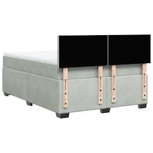 Box spring postel s matrací světle šedá 140x190 cm samet - obrázek 12