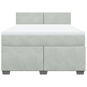 Box spring postel s matrací světle šedá 140x190 cm samet - obrázek 6