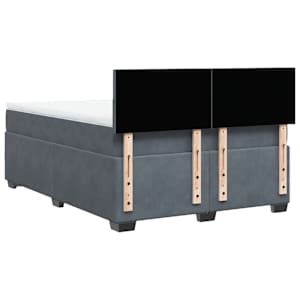 Box spring postel s matrací tmavě šedý 140 x 190 cm samet - obrázek 12