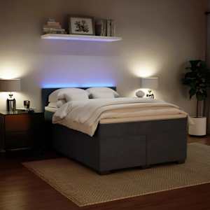 Box spring postel s matrací tmavě šedý 140 x 190 cm samet - obrázek 5