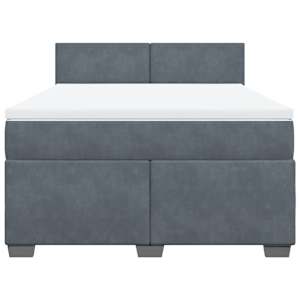 Box spring postel s matrací tmavě šedý 140 x 190 cm samet - obrázek 6