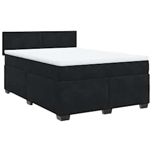 Box spring postel s matrací černá 140 x 190 cm samet - obrázek 3