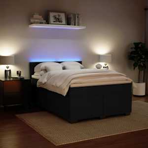 Box spring postel s matrací černá 140 x 190 cm samet - obrázek 5